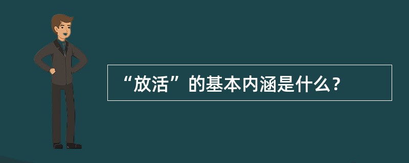 “放活”的基本内涵是什么？