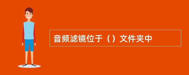音频滤镜位于（）文件夹中
