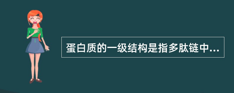 蛋白质的一级结构是指多肽链中（）。