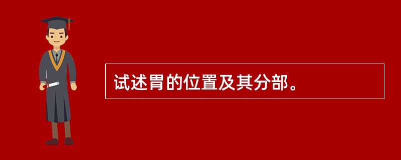 试述胃的位置及其分部。