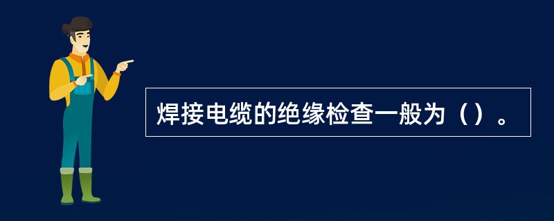 焊接电缆的绝缘检查一般为（）。