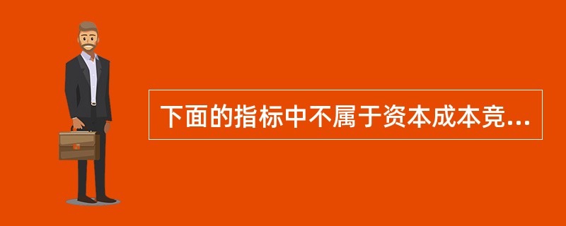 下面的指标中不属于资本成本竞争力的指标的是（）。