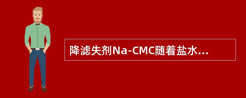 降滤失剂Na-CMC随着盐水钻井液的含盐量的不断增加，其作用效果也不断（），所以