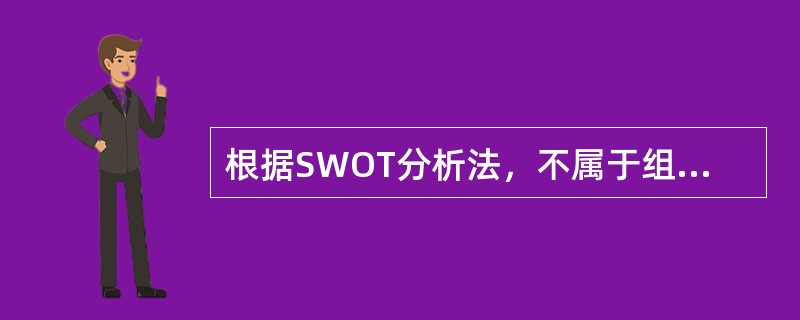 根据SWOT分析法，不属于组织劣势的是（）。