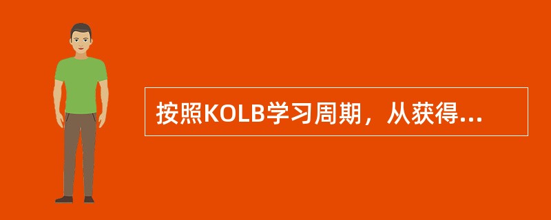 按照KOLB学习周期，从获得经验阶段开始学习，首先应该（）。