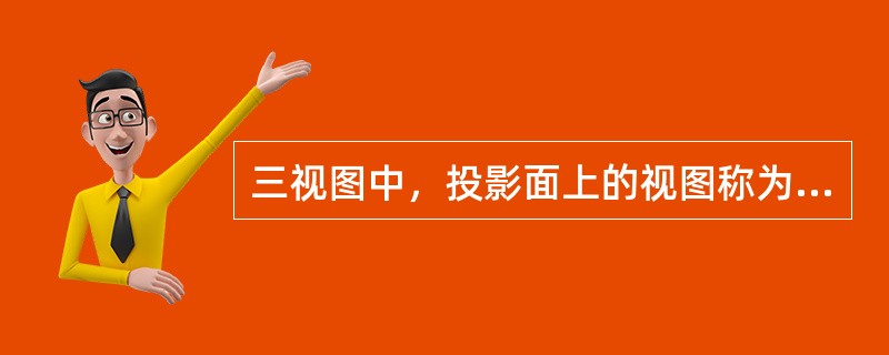 三视图中，投影面上的视图称为（）。