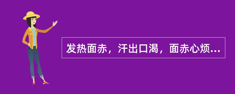 发热面赤，汗出口渴，面赤心烦，舌红，脉洪大者。治宜选用（）