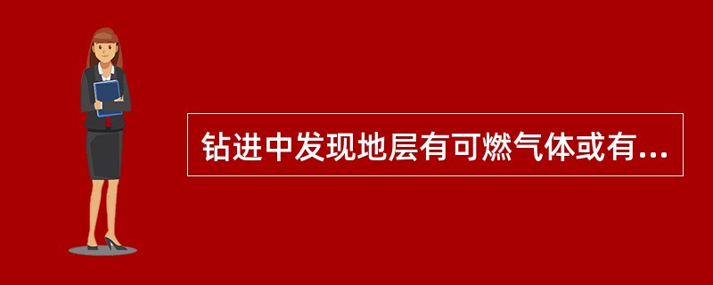 钻进中发现地层有可燃气体或有害气体产出，应立即采取有效措施防止气涌井喷。