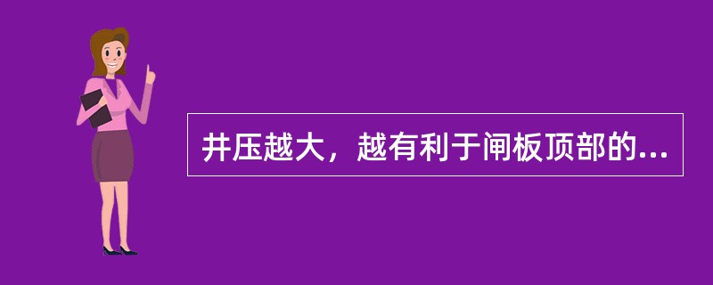 井压越大，越有利于闸板顶部的助封。