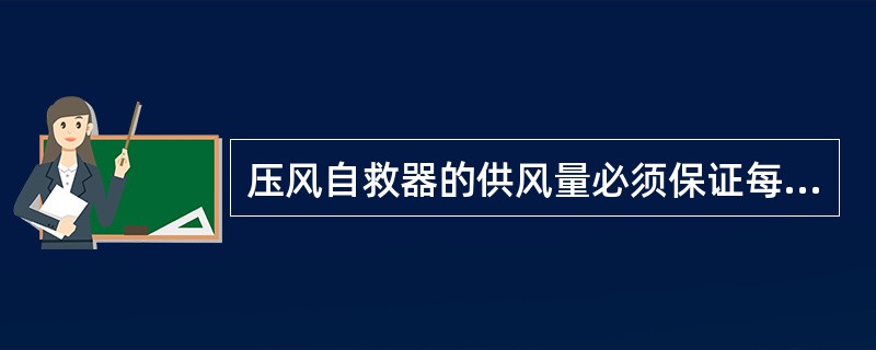 压风自救器的供风量必须保证每人每分钟达到（）。