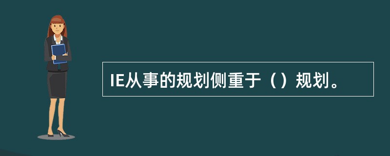 IE从事的规划侧重于（）规划。