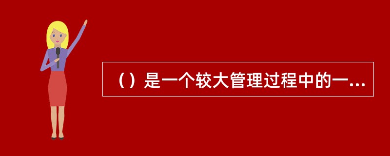 （）是一个较大管理过程中的一个子系统，其内容包括根据系统的产出量和投入量之间的关