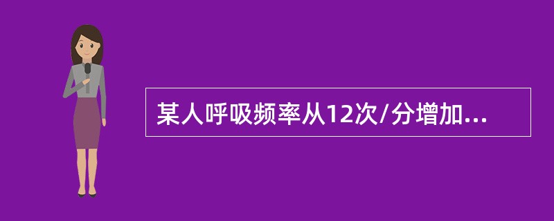 某人呼吸频率从12次/分增加到24次/分，潮气量从500ml减少到250ml，则