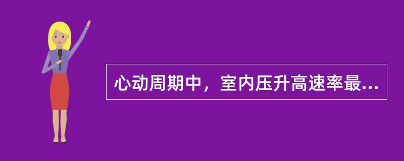 心动周期中，室内压升高速率最快的时相是（）.