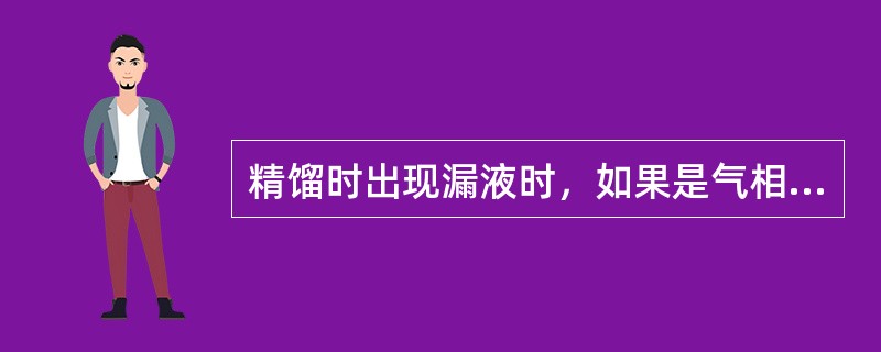 精馏时出现漏液时，如果是气相负荷过小，应该（）。