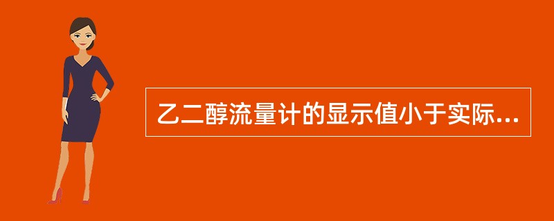 乙二醇流量计的显示值小于实际值，会造成二氧化钛分析浓度（）