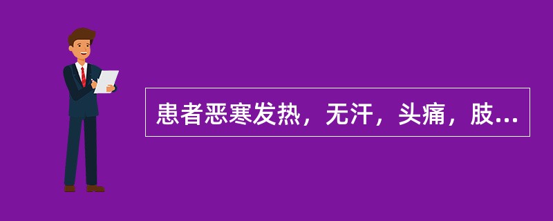 患者恶寒发热，无汗，头痛，肢体酸楚疼痛，口苦微渴，苔白，脉浮。治宜选用（）。