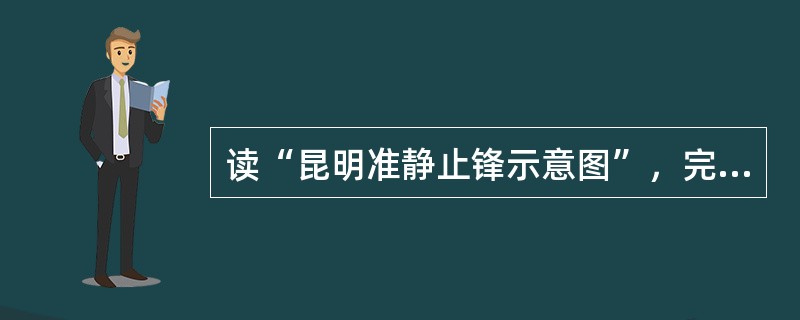 读“昆明准静止锋示意图”，完成下面下列小题。据图分析昆明准静止锋的成因主要是（）