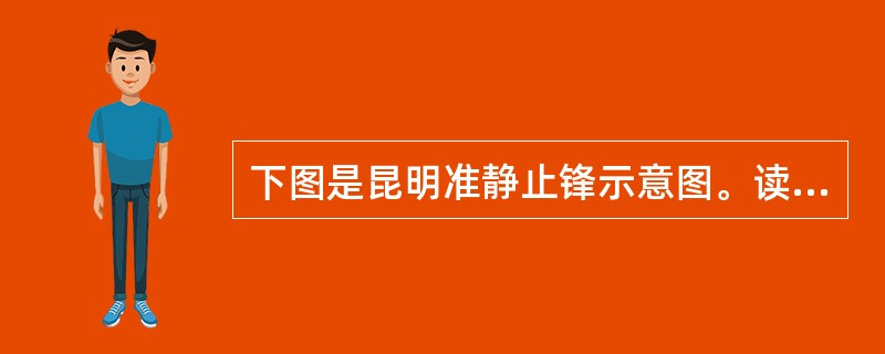 下图是昆明准静止锋示意图。读图，完成下题。从图可知（）