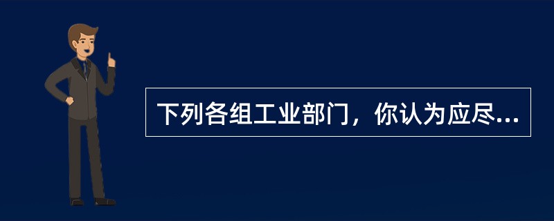 下列各组工业部门，你认为应尽量靠近市场的是（）