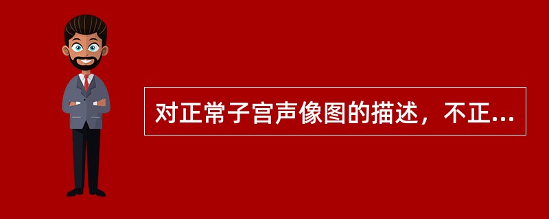 对正常子宫声像图的描述，不正确的是（）。