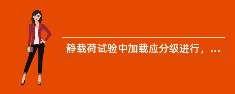 静载荷试验中加载应分级进行，采用逐级等量加载，分级荷载宜为最大加载量或预估极限承