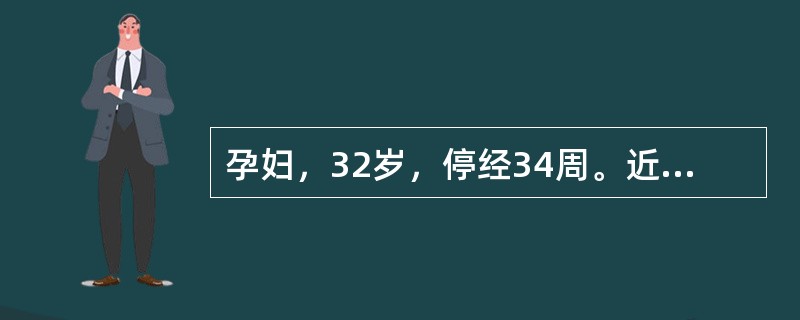 孕妇，32岁，停经34周。近一周下肢水肿，头昏，视物模糊，血压150/100mm