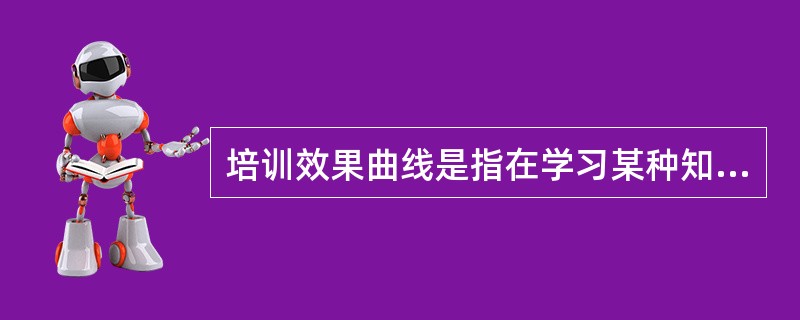 培训效果曲线是指在学习某种知识技能的初期，受训者进步明显，但在经过一段时间以后，