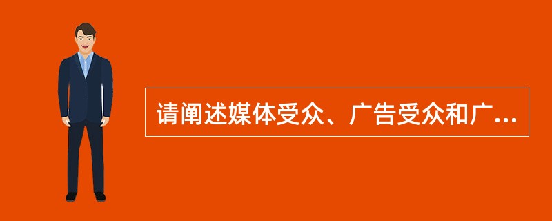 请阐述媒体受众、广告受众和广告目标受众，三者之间各自的概念及其相互之间的区别与联