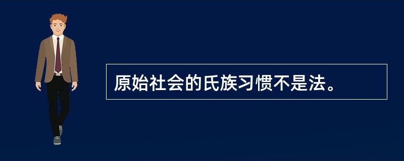 原始社会的氏族习惯不是法。