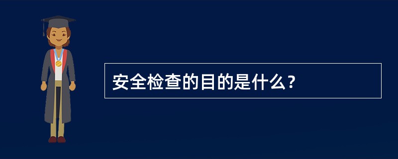 安全检查的目的是什么？