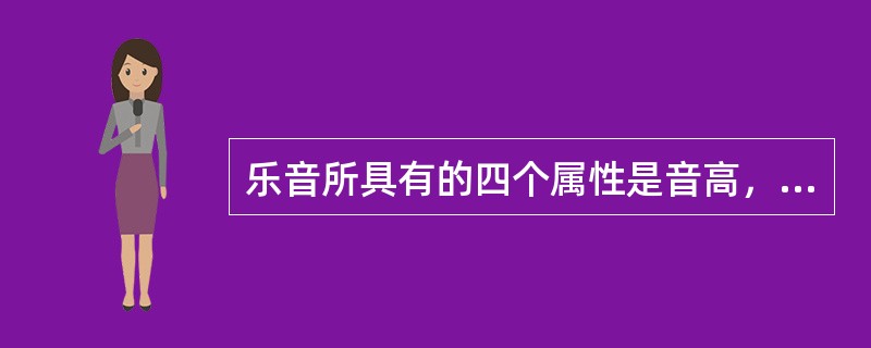 乐音所具有的四个属性是音高，（），（），（）。