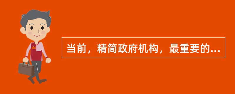 当前，精简政府机构，最重要的是（）。