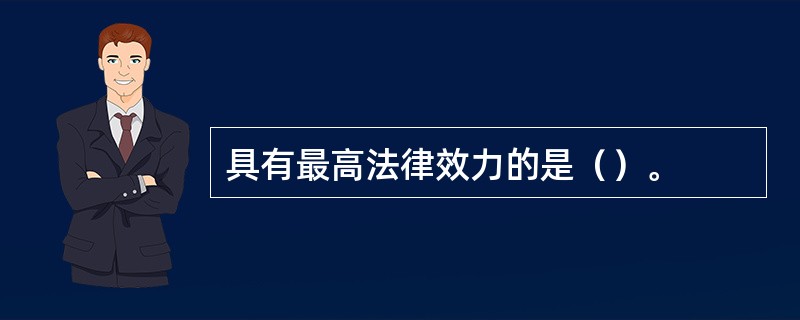 具有最高法律效力的是（）。