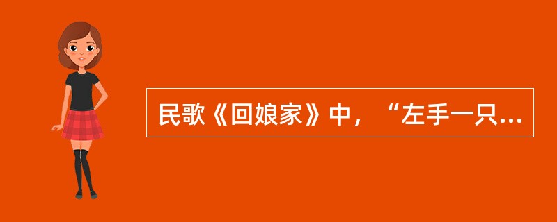 民歌《回娘家》中，“左手一只鸡，右手一只鸭，背上还背了个”什么？