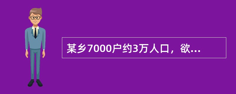 某乡7000户约3万人口，欲抽取1／5人口进行某病调查，随机抽取1户开始后，即每