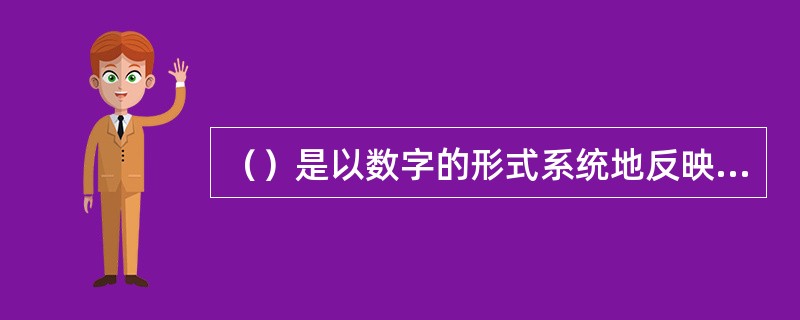 （）是以数字的形式系统地反映某一地区、某一系统或某一单位的某一方面或若干方面基本