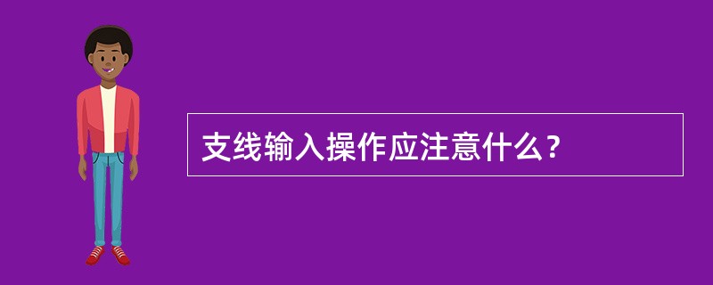 支线输入操作应注意什么？