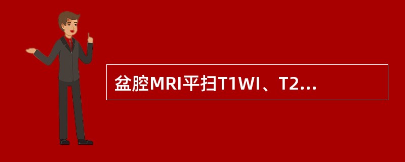 盆腔MRI平扫T1WI、T2WI均呈高信号，可能的诊断是（）