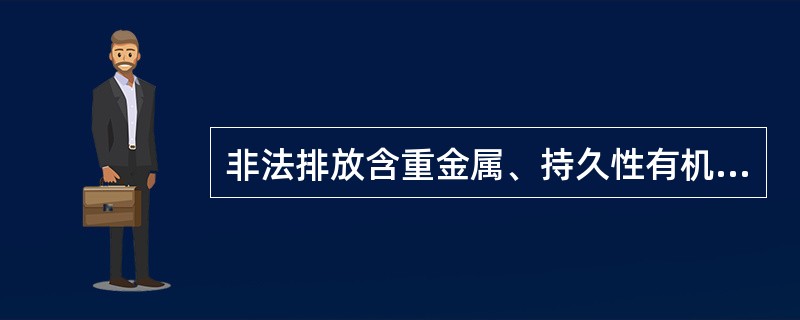 非法排放含重金属、持久性有机污染物等严重危害环境、损害人体健康的污染物超过国家污