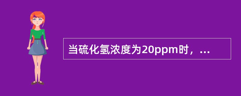 当硫化氢浓度为20ppm时，元件在工作20小时后，元件活性下降（）