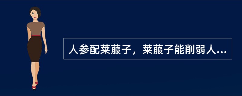 人参配莱菔子，莱菔子能削弱人参的补气作用，这种配伍关系属于（）。