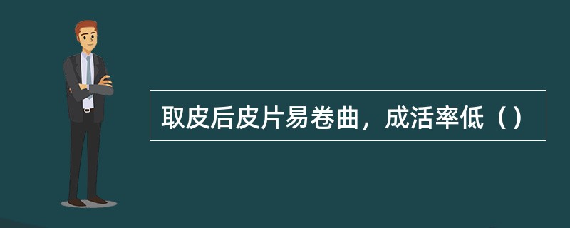 取皮后皮片易卷曲，成活率低（）