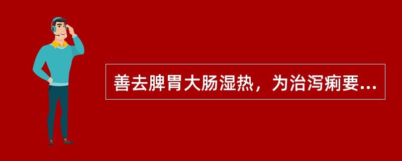 善去脾胃大肠湿热，为治泻痢要药的是（）。