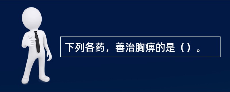 下列各药，善治胸痹的是（）。