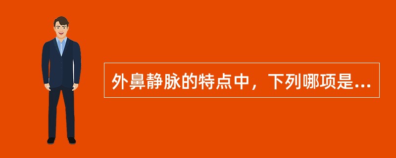 外鼻静脉的特点中，下列哪项是错的