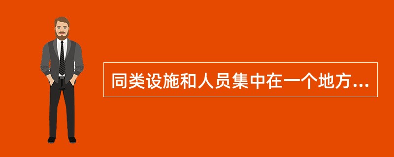 同类设施和人员集中在一个地方的布置形式，称为（）。