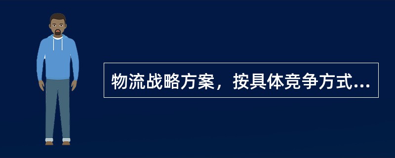 物流战略方案，按具体竞争方式划分，包括低成本战略、高服务战略、（）等。