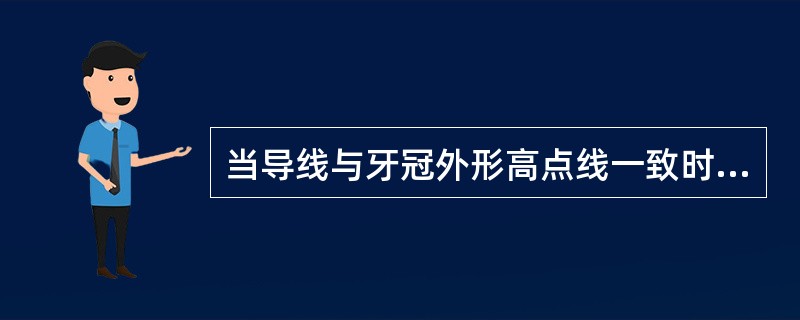 当导线与牙冠外形高点线一致时说明（）