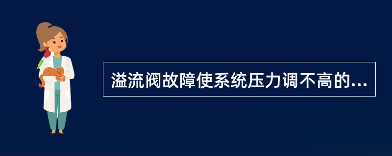 溢流阀故障使系统压力调不高的原因可能是（）。